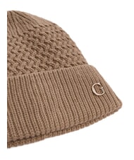 GUESS KNITTED Casquette &agrave; revers et logo sur le c&ocirc;t&eacute; BEIGE - Bonnets - 3