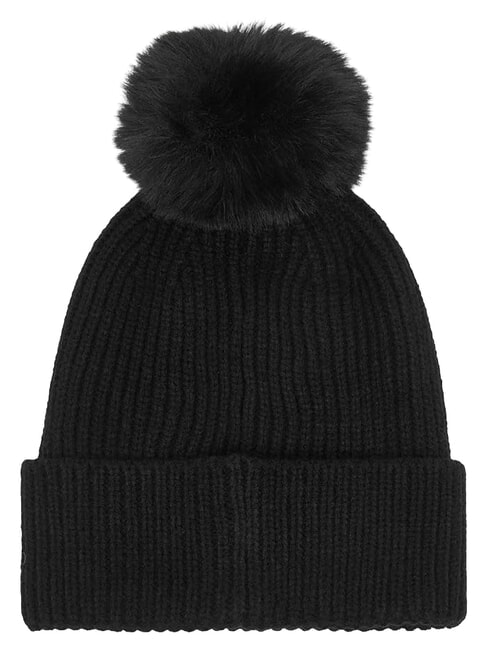 AMORETTE KNITTED Chapeau &agrave; pompons NOIR - Bonnets