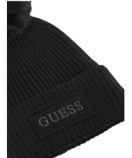 GUESS AMORETTE KNITTED Chapeau &agrave; pompons NOIR - Bonnets - 3