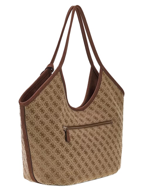 SAMANTHA sac bandouli&egrave;re logo latte / marron - Sacs pour Femme