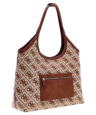 GUESS SAMANTHA sac bandouli&egrave;re logo latte / marron - Sacs pour Femme - 2