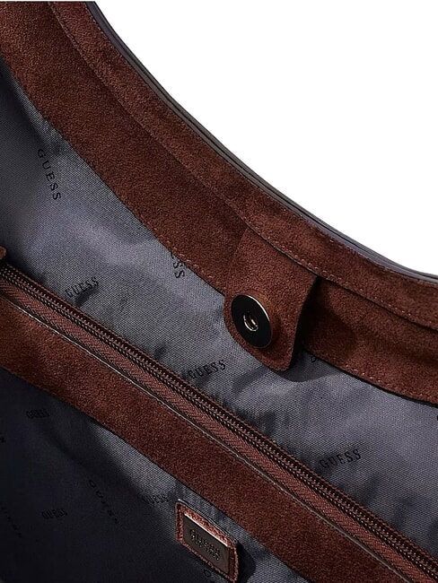 SAMANTHA sac bandouli&egrave;re logo latte / marron - Sacs pour Femme