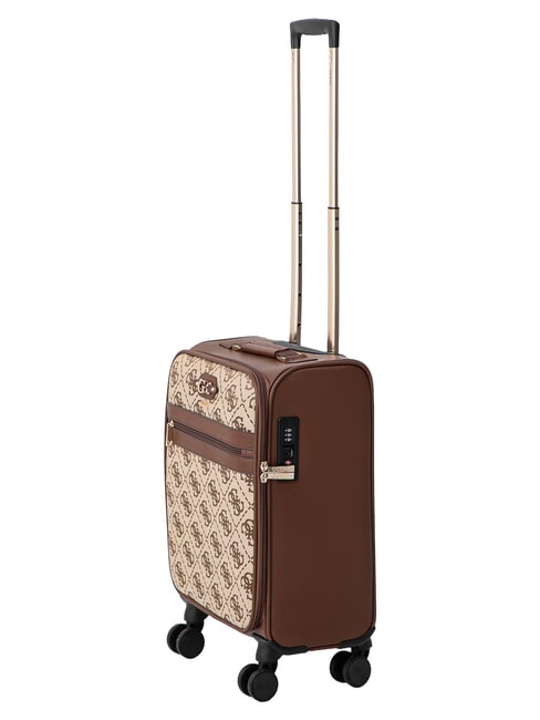 SAMANTHA 18 chariot &agrave; bagages &agrave; main logo latte / marron - Valises cabine