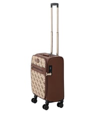 GUESS SAMANTHA 18 chariot &agrave; bagages &agrave; main logo latte / marron - Valises cabine - 3