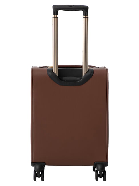 SAMANTHA 18 chariot &agrave; bagages &agrave; main logo latte / marron - Valises cabine