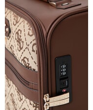 GUESS SAMANTHA 18 chariot &agrave; bagages &agrave; main logo latte / marron - Valises cabine - 5