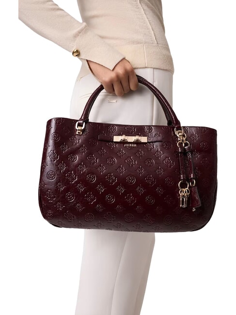 CARMELLA Sac &agrave; main avec bandouli&egrave;re logo bordeaux - Sacs pour Femme
