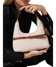 GUESS TAYLOR Sac &agrave; main blanc cass&eacute;/cognac - Sacs pour Femme - 4