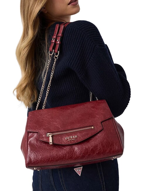 ANTONIA Sac bandouli&egrave;re &agrave; double poign&eacute;e ROUGE - Sacs pour Femme