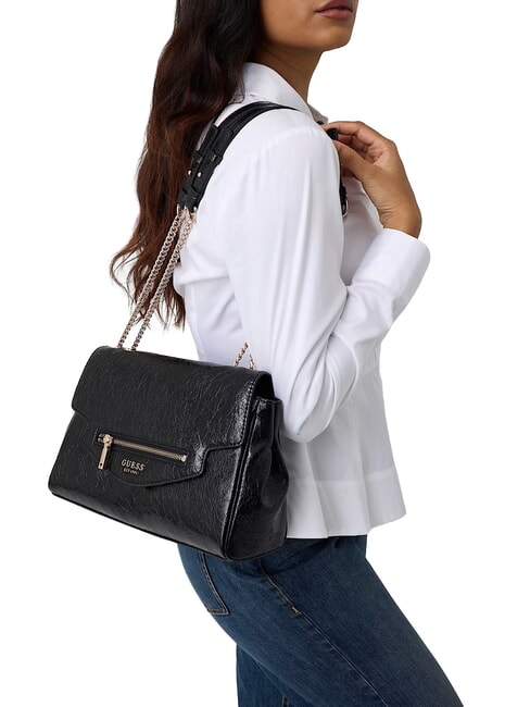 ANTONIA Sac bandouli&egrave;re &agrave; double poign&eacute;e NOIR - Sacs pour Femme