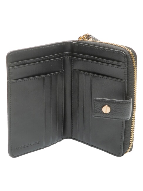 BIRDIE Portefeuille en cuir moyen op noir / naturel - Portefeuilles Femme