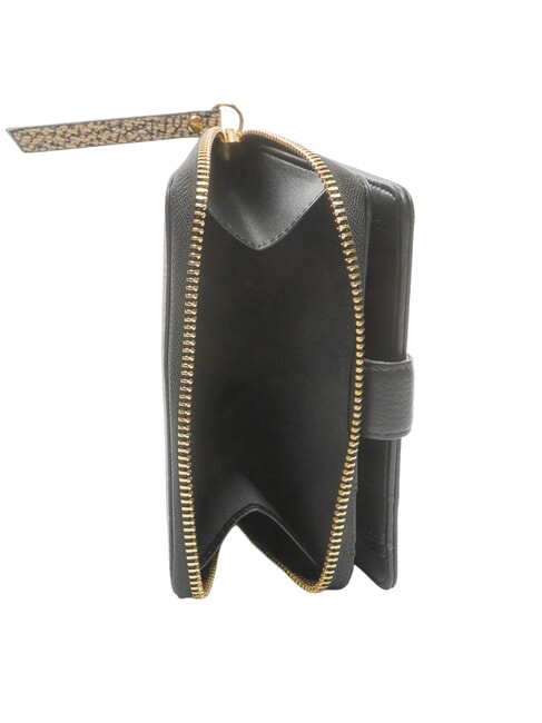 BIRDIE Portefeuille en cuir moyen op noir / naturel - Portefeuilles Femme