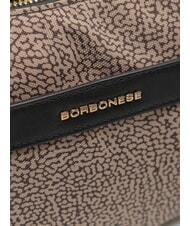 BORBONESE LUNA DOWNTOWN Mini sac bandouli&egrave;re op naturel / noir - Sacs pour Femme - 3