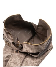 BORBONESE FLEXOS ZIP Sac &agrave; main avec bandouli&egrave;re naturel op/brun fonc&eacute; - Sacs pour Femme - 4