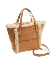 BORBONESE SUEDE LOGO Sac &agrave; main avec bandouli&egrave;re cuir - Sacs pour Femme - 3