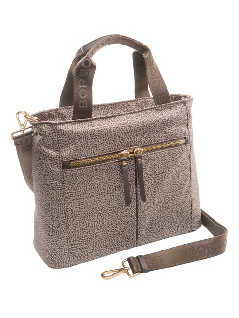 FLEXOS ZIP Sac &agrave; main avec bandouli&egrave;re naturel op/brun fonc&eacute; - Sacs pour Femme
