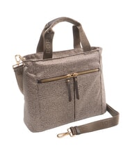 BORBONESE FLEXOS ZIP Sac &agrave; main avec bandouli&egrave;re naturel op/brun fonc&eacute; - Sacs pour Femme - 3