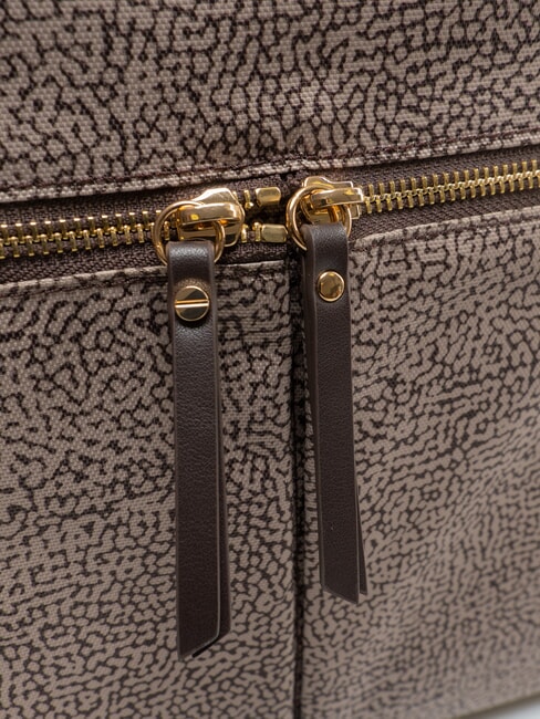 FLEXOS ZIP Sac &agrave; main avec bandouli&egrave;re naturel op/brun fonc&eacute; - Sacs pour Femme
