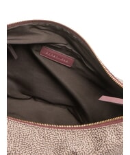 BORBONESE LUNA DOWNTOWN Sac bandouli&egrave;re ajustable naturel op/merlot - Sacs pour Femme - 5