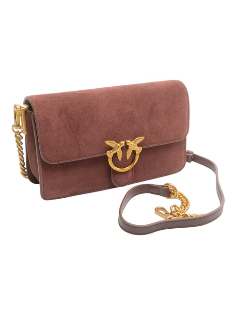 LOVE ONE SLOUCHY Mini sac bandouli&egrave;re en cuir Bourgogne or antique - Sacs pour Femme