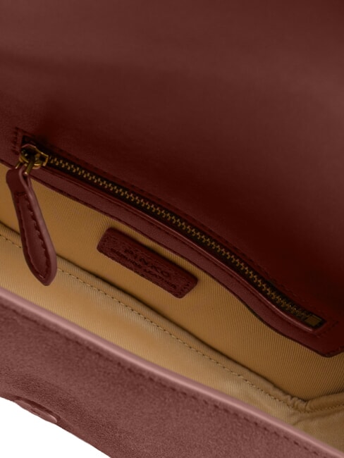 LOVE ONE SLOUCHY Mini sac bandouli&egrave;re en cuir Bourgogne or antique - Sacs pour Femme