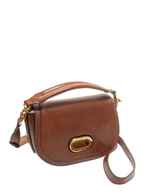 ILARIA Sac &agrave; main en cuir, avec bandouli&egrave;re MARRON - Sacs pour Femme