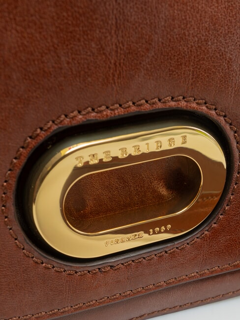 ILARIA Sac &agrave; main en cuir, avec bandouli&egrave;re MARRON - Sacs pour Femme