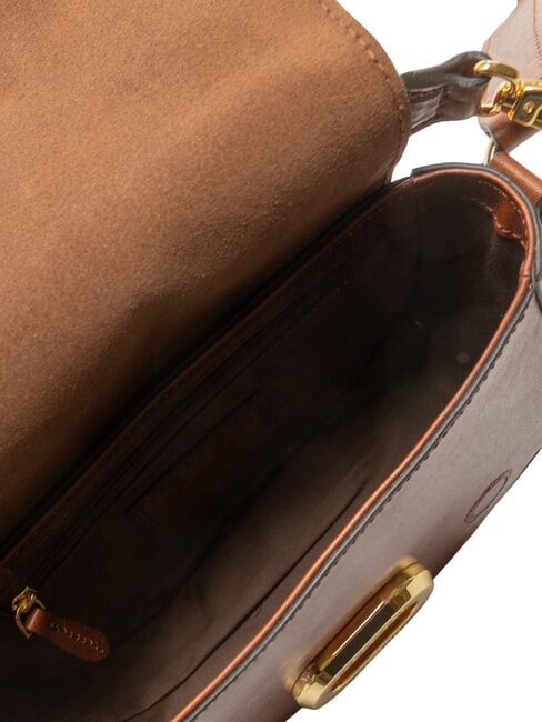 ILARIA Sac &agrave; main en cuir, avec bandouli&egrave;re MARRON - Sacs pour Femme
