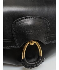 THE BRIDGE ERICA Sac bandouli&egrave;re en cuir black Gold - Sacs pour Femme - 3