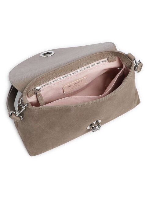 NIKLA SUEDE BIMATERIAL sac bandouli&egrave;re taupe chaud - Sacs pour Femme