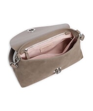 COCCINELLE NIKLA SUEDE BIMATERIAL sac bandouli&egrave;re taupe chaud - Sacs pour Femme - 3