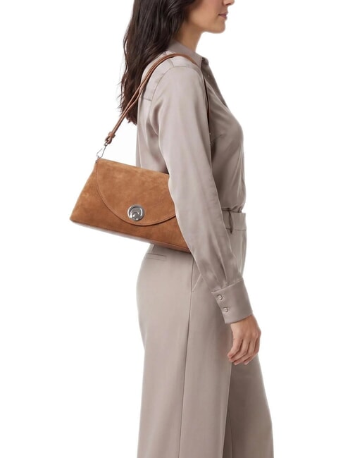 NIKLA SUEDE BIMATERIAL sac bandouli&egrave;re Cognac - Sacs pour Femme