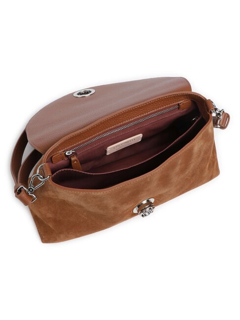 NIKLA SUEDE BIMATERIAL sac bandouli&egrave;re Cognac - Sacs pour Femme