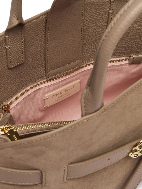 SABINE SUEDE BICOLOR Sac &agrave; main avec bandouli&egrave;re taupe chaud - Sacs pour Femme