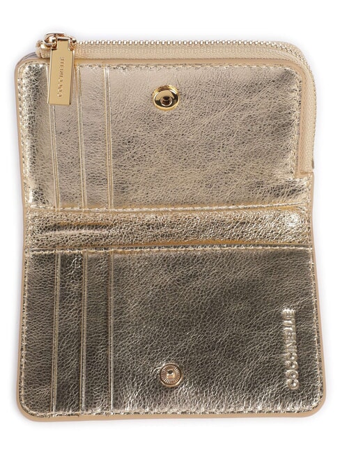 METALLIC SMOOTH METAL portefeuille en cuir d'or - Portefeuilles Femme