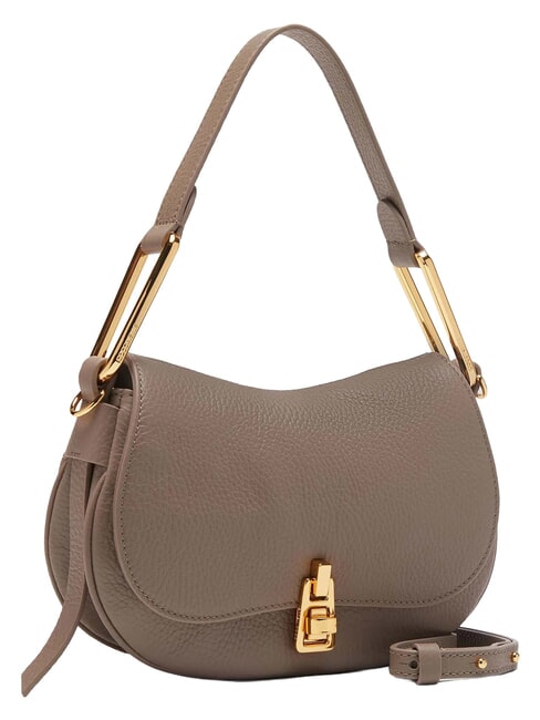 MAGIE SOFT Sac bandouli&egrave;re en cuir avec bandouli&egrave;re taupe chaud - Sacs pour Femme