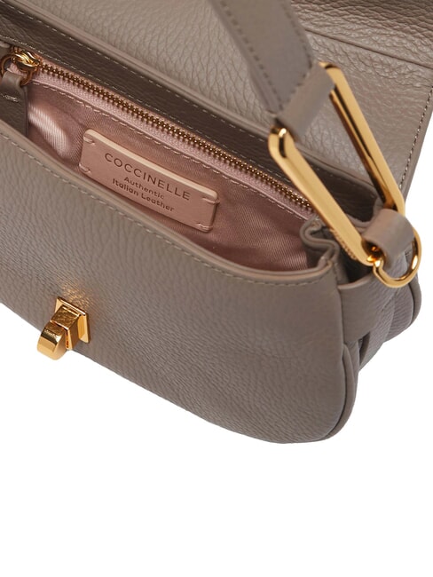MAGIE SOFT Sac bandouli&egrave;re en cuir avec bandouli&egrave;re taupe chaud - Sacs pour Femme