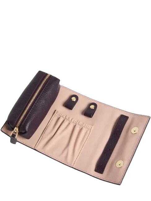 JEWELRY BOX pochette &agrave; bijoux en cuir prunes - Pochettes & Trousses
