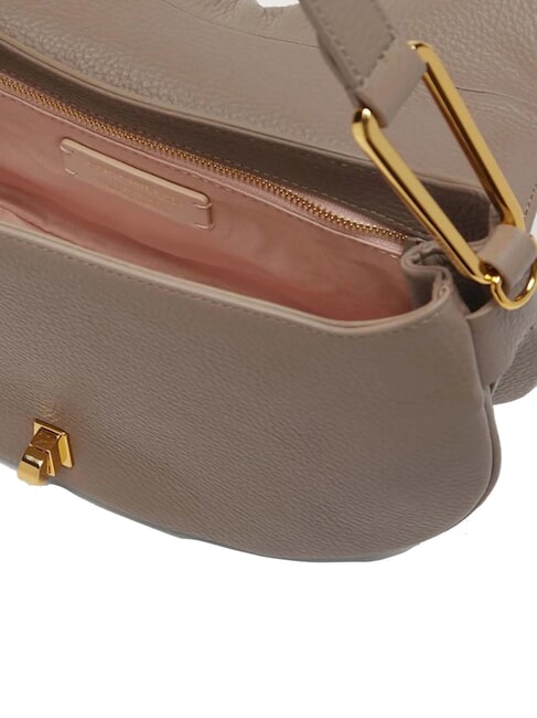 MAGIE SOFT Sac bandouli&egrave;re en cuir avec bandouli&egrave;re taupe chaud - Sacs pour Femme