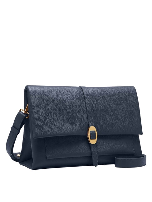 DORIAN Sac bandouli&egrave;re en cuir martel&eacute; bleu nuit - Sacs pour Femme