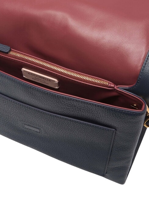 DORIAN Sac bandouli&egrave;re en cuir martel&eacute; bleu nuit - Sacs pour Femme