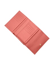 COCCINELLE METALLIC SOFT Portefeuille &agrave; deux volets en cuir martel&eacute; argile rose - Portefeuilles Femme - 2
