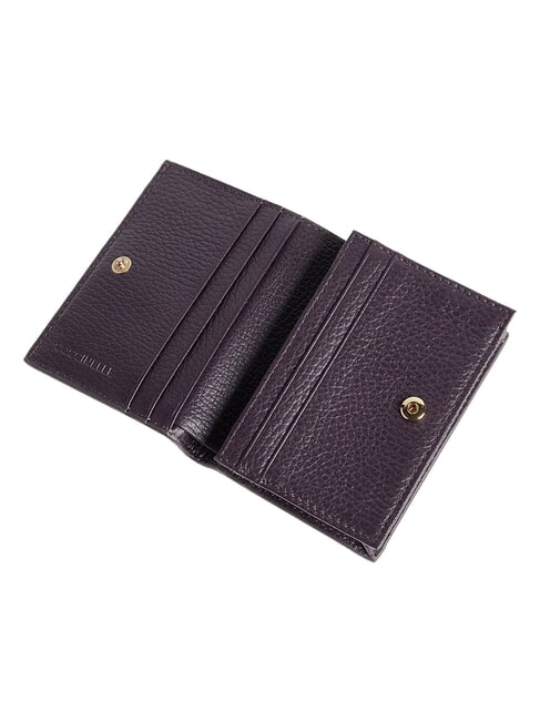 METALLIC SOFT Petit portefeuille en cuir prunes - Portefeuilles Femme