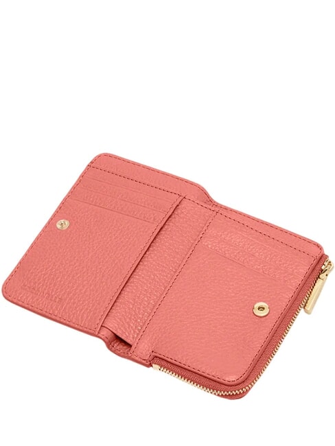 METALLIC SOFT Petit portefeuille en cuir argile rose - Portefeuilles Femme