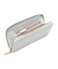 COCCINELLE METALLIC SOFT Portefeuille zipp&eacute; en cuir textur&eacute; neige - Portefeuilles Femme - 2