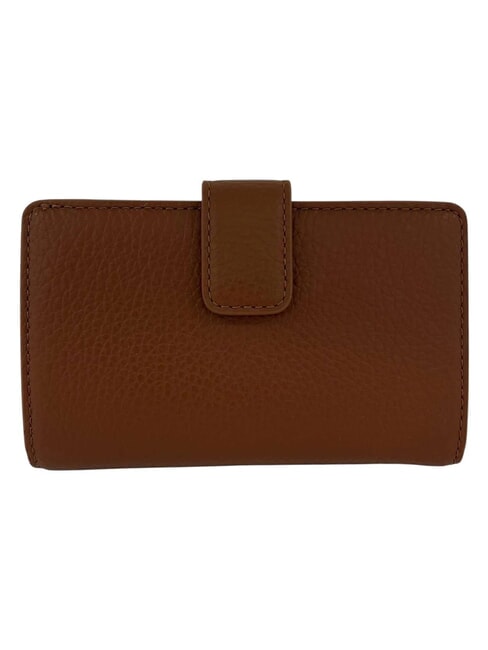 METALLIC SOFT Portefeuille en cuir textur&eacute; Cognac - Portefeuilles Femme