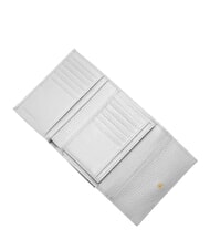 COCCINELLE METALLIC SOFT Portefeuille &agrave; deux volets en cuir martel&eacute; neige - Portefeuilles Femme - 2