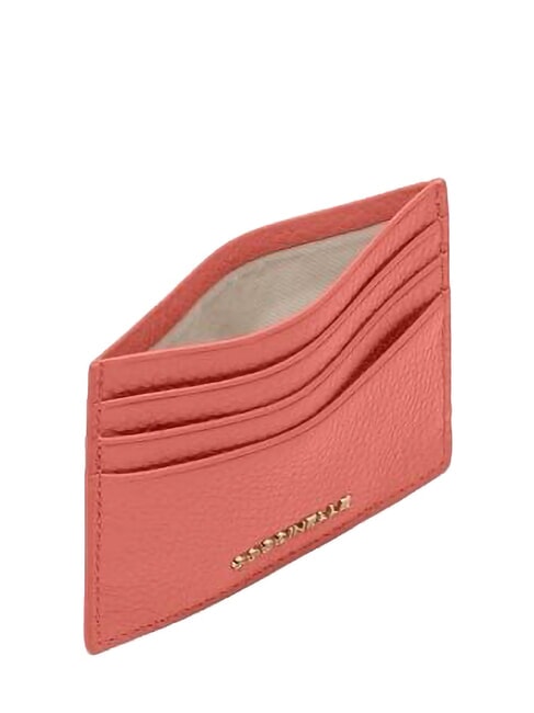 METALLIC SOFT  Porte-cartes plat en cuir argile rose - Portefeuilles Femme