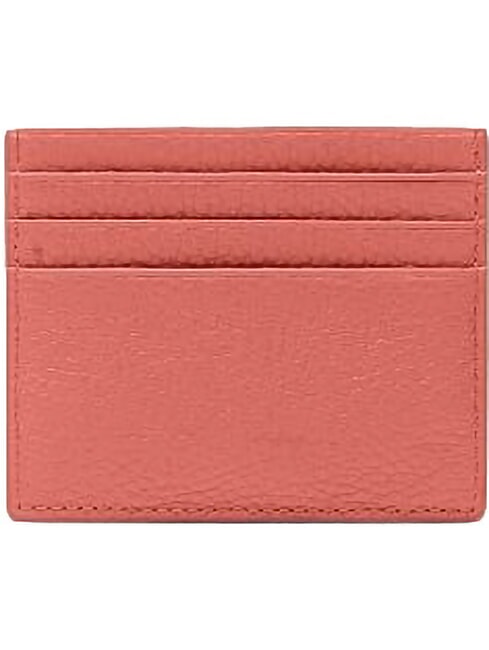 METALLIC SOFT  Porte-cartes plat en cuir argile rose - Portefeuilles Femme