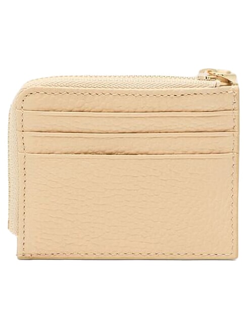 TASSEL Porte-cartes zipp&eacute; en cuir martel&eacute; bouleau - Portefeuilles Femme
